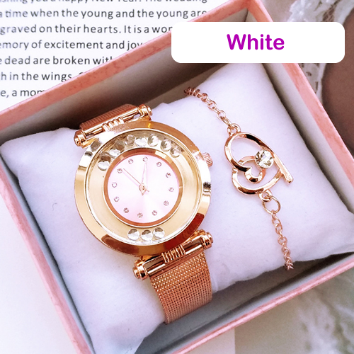 Ladies wristwatch with Bracelet - White colour